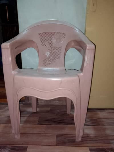 Pair of plastic chair with table