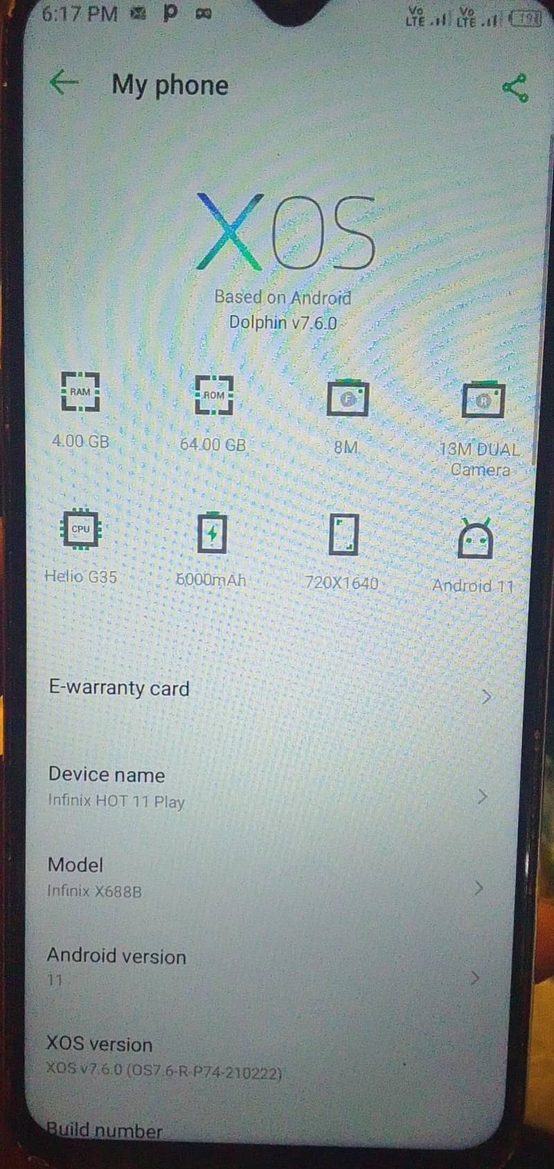 infinity hot 11 0