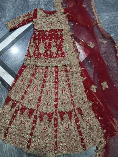beautiful crimson red bridal lehenga set 3 piece