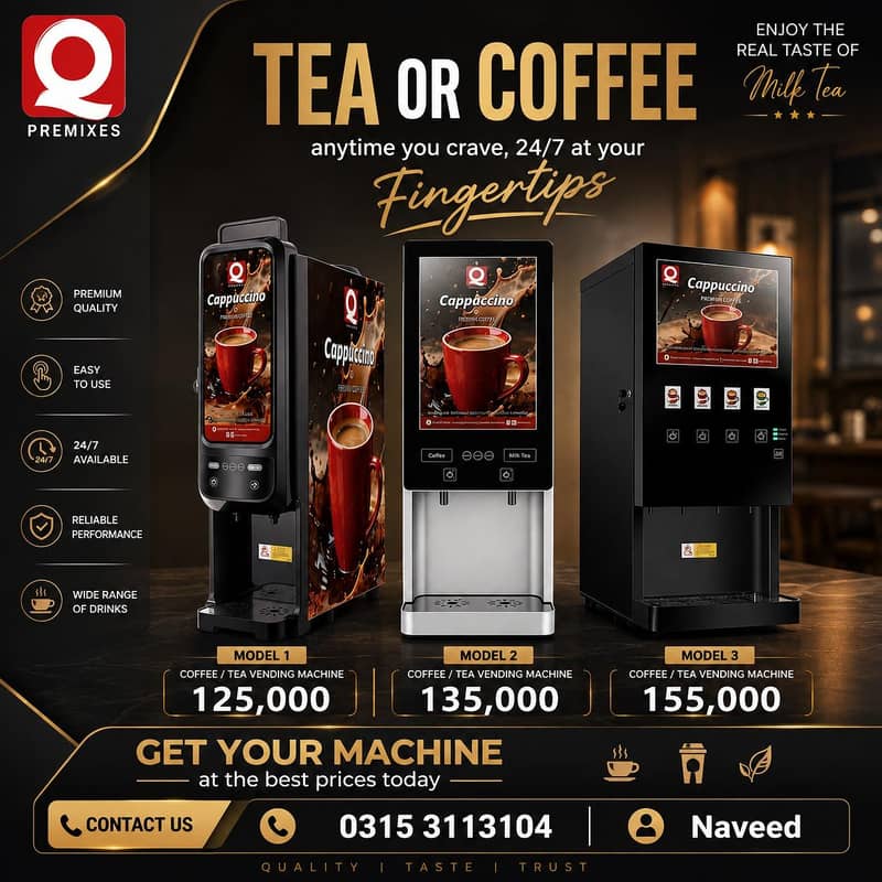 Q premix tea machine 6