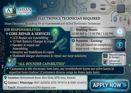 Electronics Technician Required