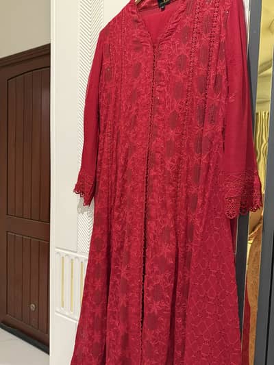 Red maroon maxi 3 piece