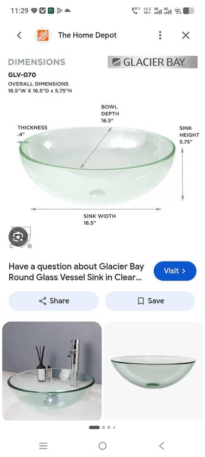glass bowl tipe vanitry