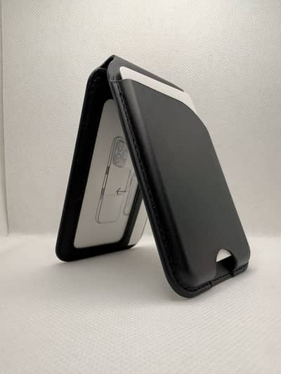 MagSafe Leather Wallet  | Magnetic Card Holder & Stand