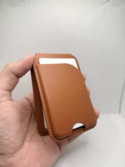 MagSafe Leather Wallet  | Magnetic Card Holder & Stand