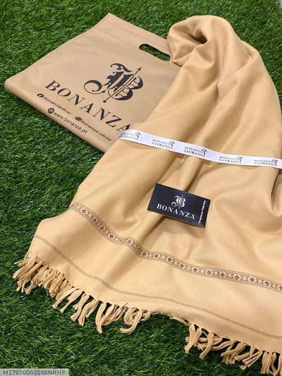 Premium Plain Wool Shawl – Brown