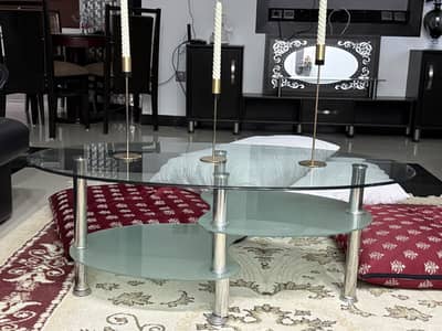 Glass Centre Table and a glass round table