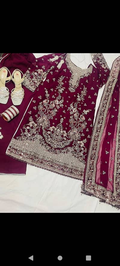 mehroon beautifull chiffon suit