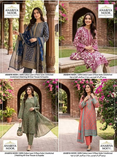 Premium Digital Printed Lawn 3-Piece Unstitched Suit