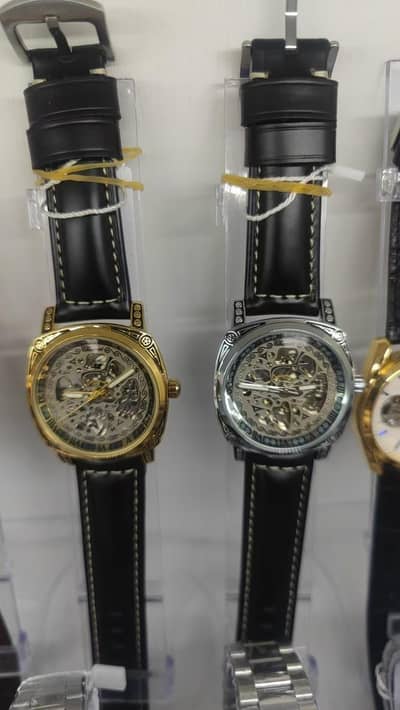 Skeleton face automatic watch