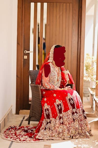 Beautiful tail lehnga bridal dress