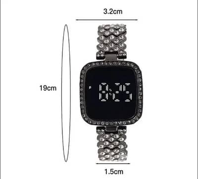 Elegant Digital Display Square Touch Watch For Women - Brand New