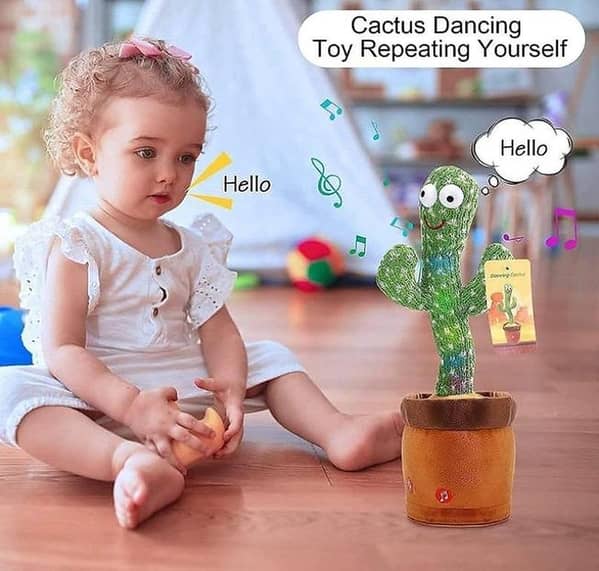 Rechargeable Dancing Cactus Toy for Kids | Talking, Singing, Lights, and Motion by Home Essentials