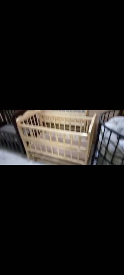 Kids baby cot in large size with swing in wood