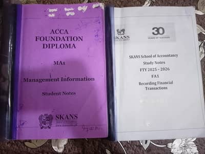 ACCA notes of FA1 and MA1