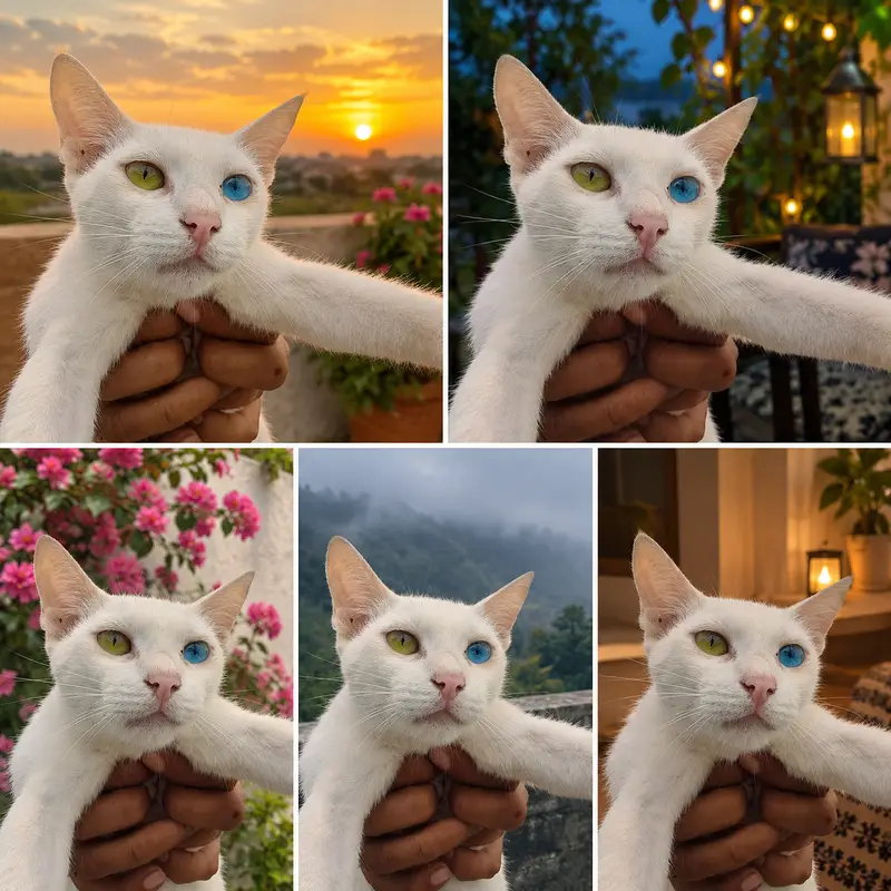 Beautiful White Odd Eye Cat one blue and one green/golden — photo 3