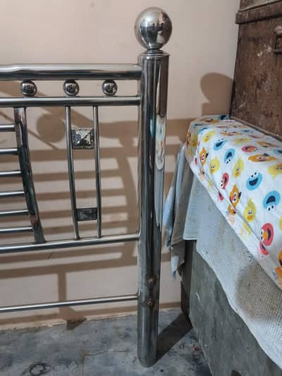 Stainless Steel Double Bed with Foam Mattress (Original Purchase 24k)