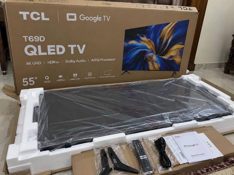 TCL T69D 55" QLED 4K Google TV | Brand New Box Pack | Original 3