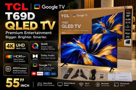 TCL T69D 55" QLED 4K Google TV | Brand New Box Pack | Original