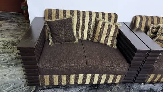 7 pcs sofa set slightly used with original wood frame