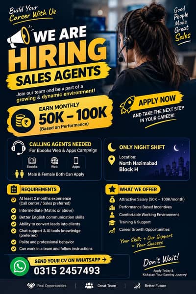We are hiring call agent US campaign