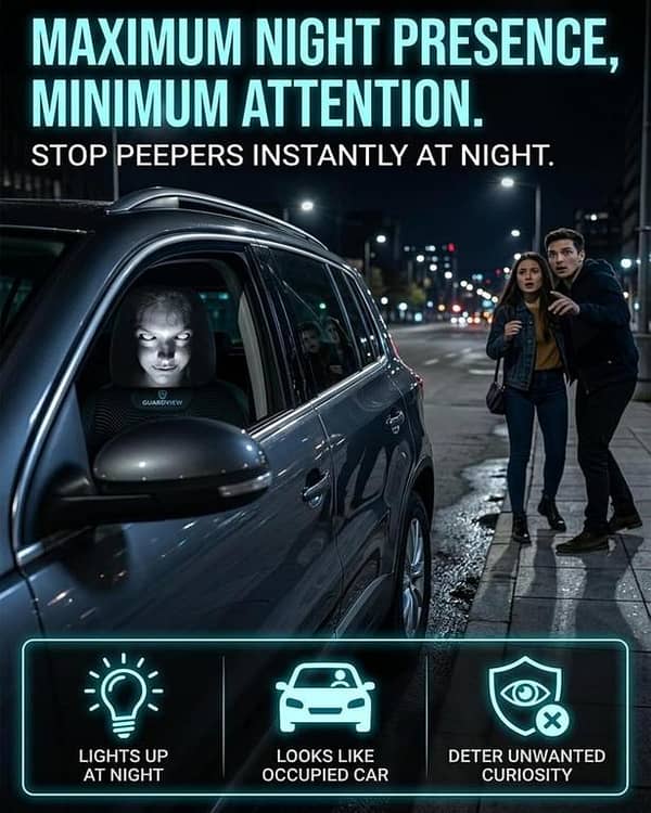 Car Headrest Cover, 4PCS Funny Head Rest Cover for Car, Scary Face Seat Headrest Dust Covers, Ghost Face Headrest Covers, Scary Horror Covers for Cars, Seat Headrest Protector