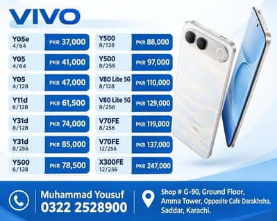 Vivo Y05e, Y05, Y11d, Y31d, Y500, V80 Lite, V70FE, X300FE