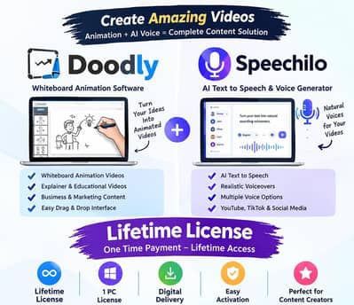 Doodly + Speechilo Lifetime License | Animation + AI Voice
