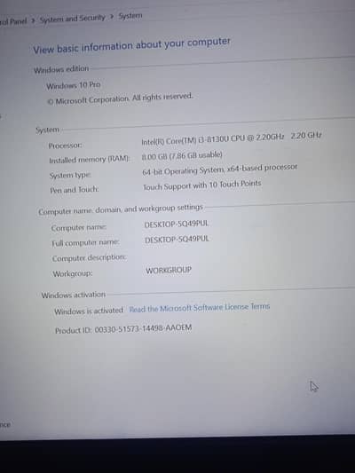Touchscreen Core i3 8th Gen Laptop | 8GB RAM| Exchange Available