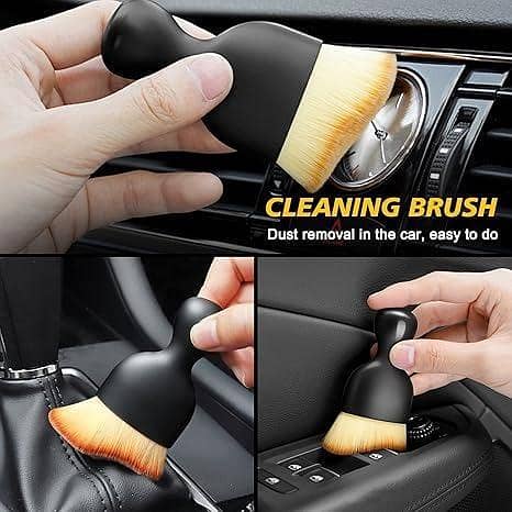 The Super Soft Car Dusting Brush is perfect for gentle cleaning of car dashboards, air vents, and leather surfaces. Its compact, ergonomic design allows for easy handling and access to hard-to-reach areas. Ideal for both cars and home.
