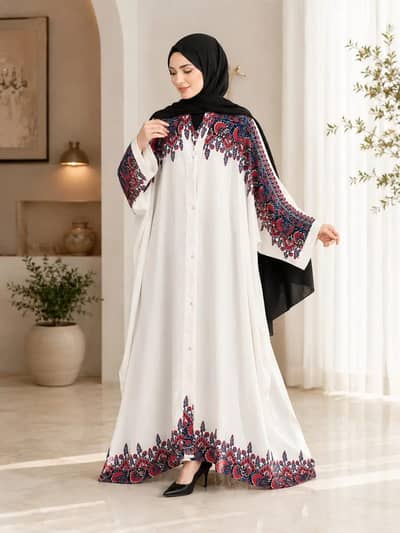 important abaya Georgette painted classic