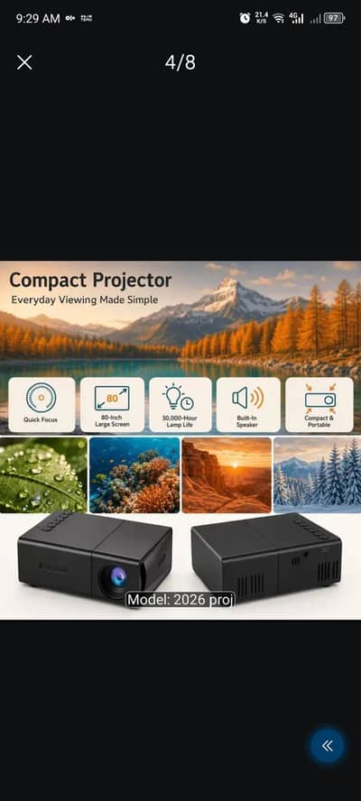 mini projecter plus movie projection screen