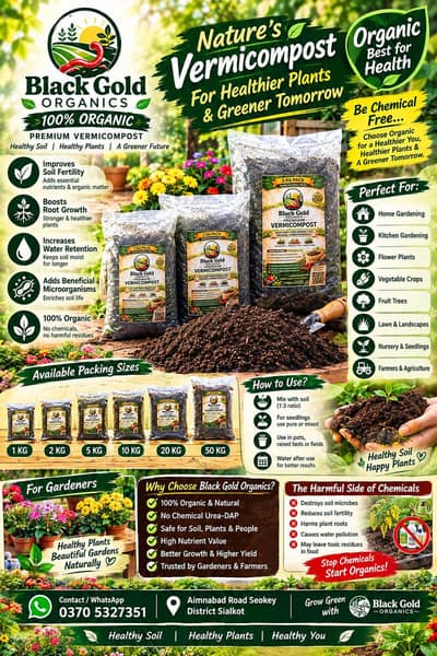 Premium Quality Vermicompost | 100% Organic & Natural| Black Gold