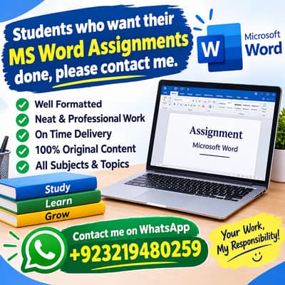 MS Word Assignments – Professional Formatting & On-Time Delivery