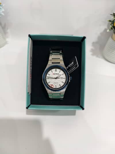 Portive Men's Watch | Stainless Steel | Blue Bezel | Day & Date