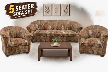 5 Seater Sofa Set | 3 Seater Sofa + 2 Single Sofa Chairs |  Sofa Set