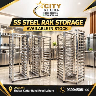 Stainless Steel Bakery & Kitchen Trolley Racks - City Kitchen Lahore