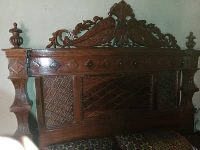 King Size Bed 1 year used Chaniyoti style with 2 side tables. .