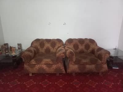 5 seater sofa set and 2 single bed without matress