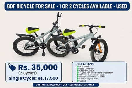 BDF BICYCLE FOR SLAE 1-2 CYCLE AVAILABLE