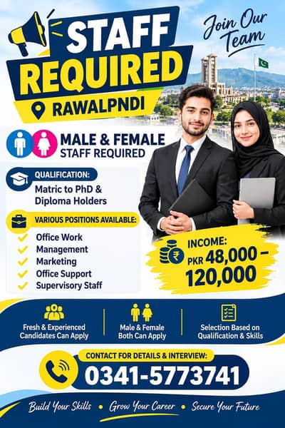 staff required male/female