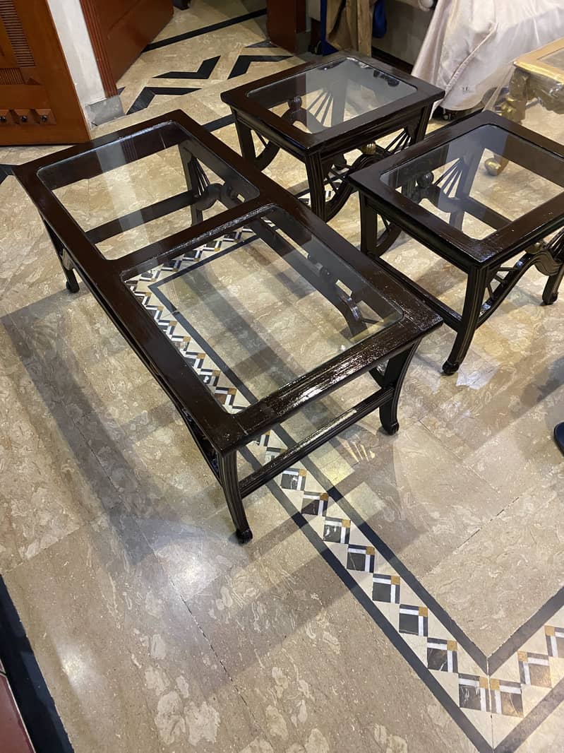 centre table set wood 1
