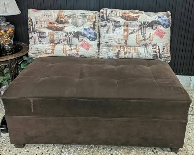 2 seater brown sofa 1
