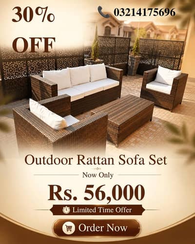 OUTDOOR GARDEN RATTAN ROPE SET RATTAN UPVC FURNITURE SOFA SET CHAIRS