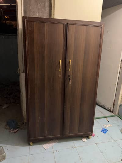 Two door fully wooden wardrobe condition full ok