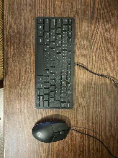 Logitech G203 gaming mouse and mini keyboard are for sale