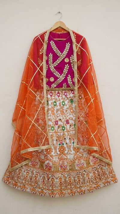 Designer Organza Lehanga Kurti With Net Dupatta (Worn Once Only)