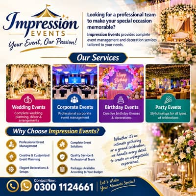 Professional Event Management, Wedding & Party Decoration Services