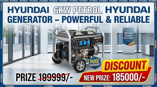 Hyundai 6KW Petrol Generator – Powerful & Reliable