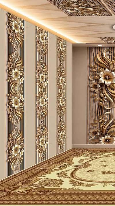 Panaflex wallpaper 2D, 3D apni marzi sy print karain